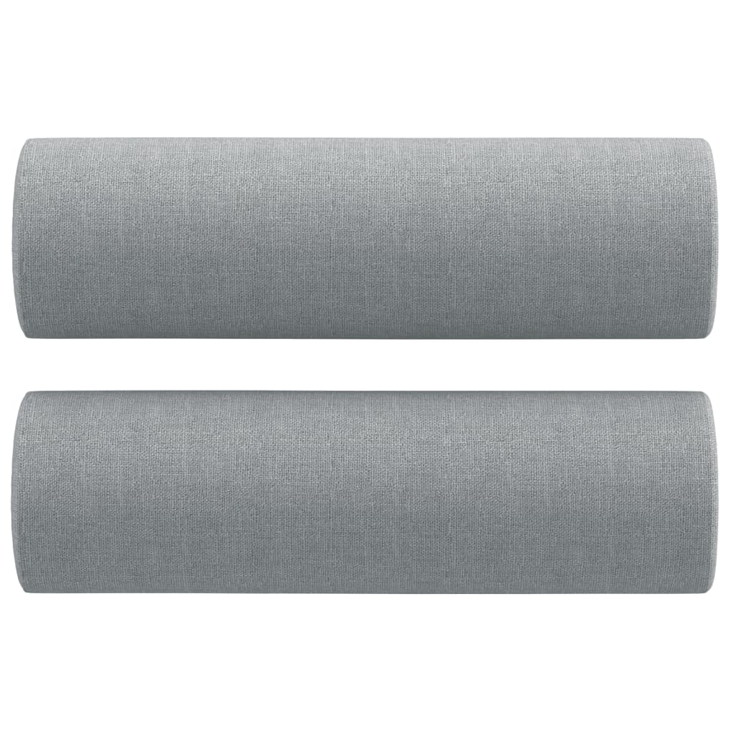 Set Divani 2 Pz Con Cuscini Grigio Chiaro In Tessuto