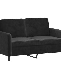Set Di Divani 2 Pz Con Cuscini Nero In Velluto
