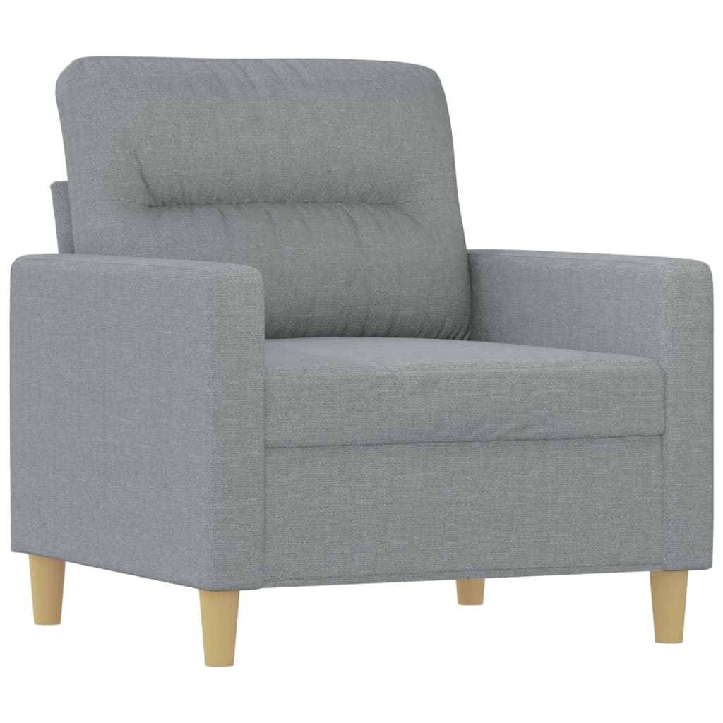Set Divani 3 Pz Con Cuscini Grigio Chiaro In Tessuto