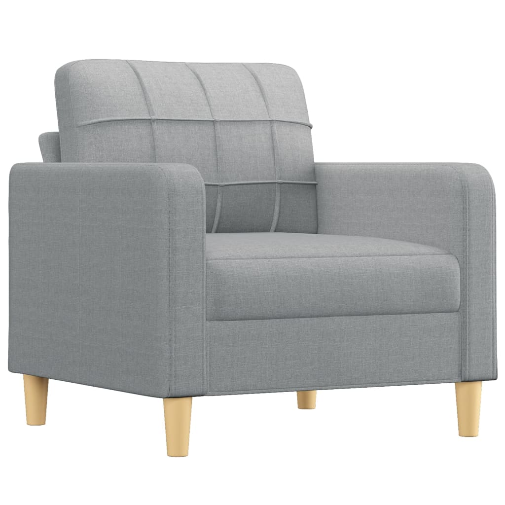 Set Divani 3 Pz Con Cuscini Grigio Chiaro In Tessuto
