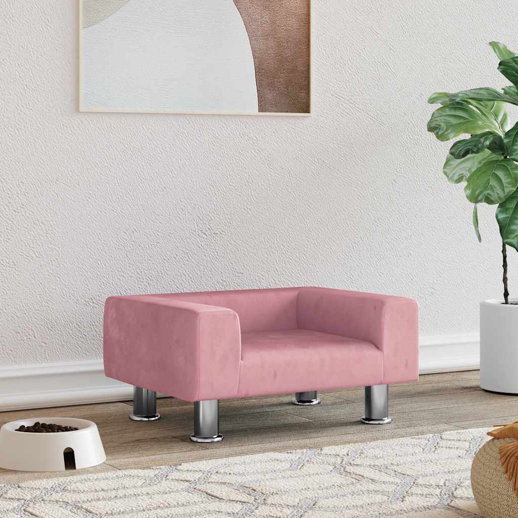 Lettino Per Cani Rosa 50x40x26,5 Cm In Velluto