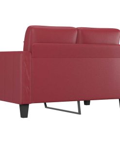 Divano A 2 Posti Rosso Vino 120 Cm In Similpelle