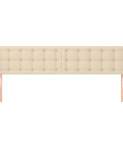 Testiera Ad Orecchio Crema 183x16x78/88 Cm In Tessuto