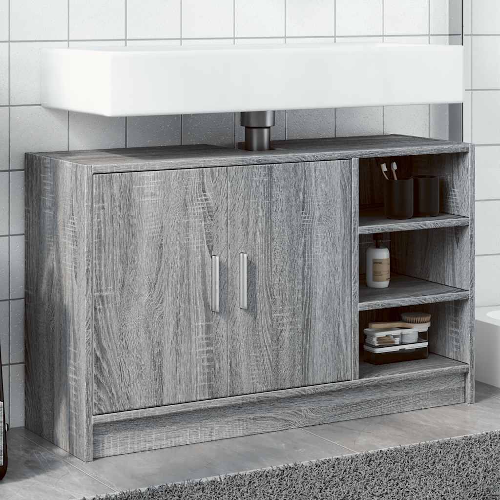 Mobile Lavabo Grigio Sonoma 90x29x55 Cm In Truciolare
