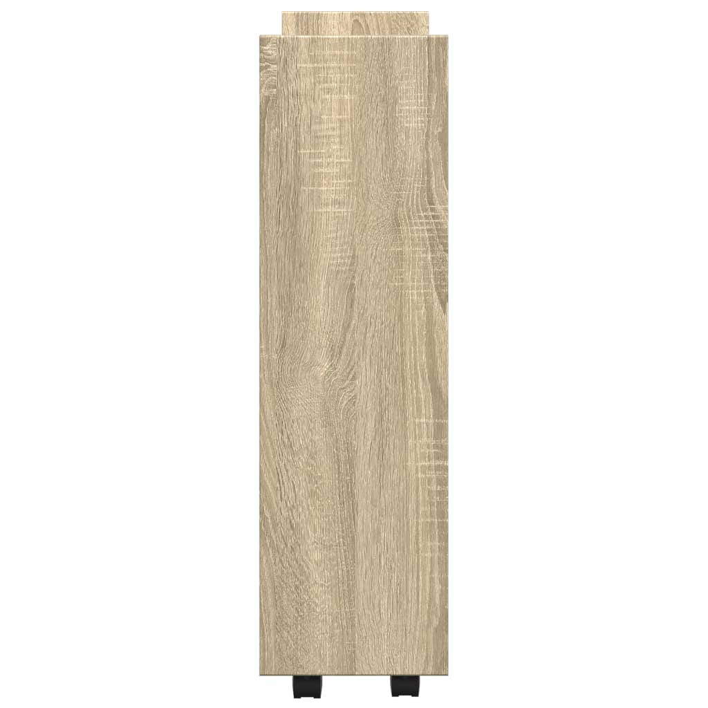 Carrello Stretto A 3 Livelli Rovere Sonoma In Truciolato