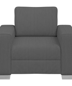 Divano Sedia Grigio Scuro 60 Cm Tessuto Di Velluto A Coste