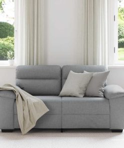 Divano A 2 Posti Grigio Chiaro 120 Cm In Tessuto