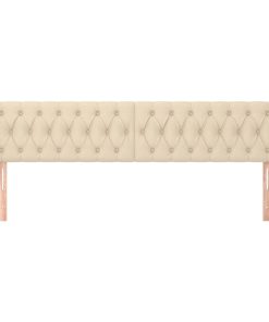 Testiera Ad Orecchio Crema 183x16x78/88 Cm In Tessuto