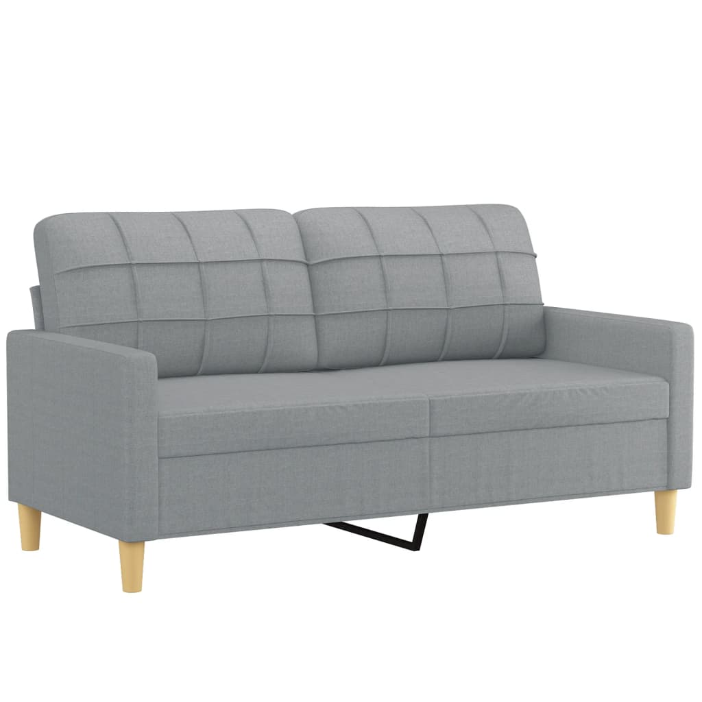 Set Divani 3 Pz Con Cuscini Grigio Chiaro In Tessuto