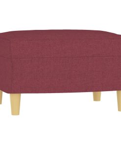 Poltrona Con Poggiapiedi Rosso Vino 60 Cm In Tessuto