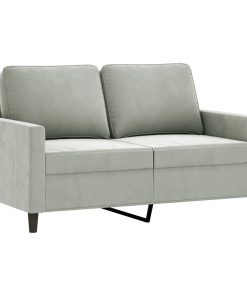 Set Di Divani 3 Pz Con Cuscini Grigio Chiaro In Velluto