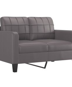 Set Di Divani 3 Pz Con Cuscini Grigio In Similpelle