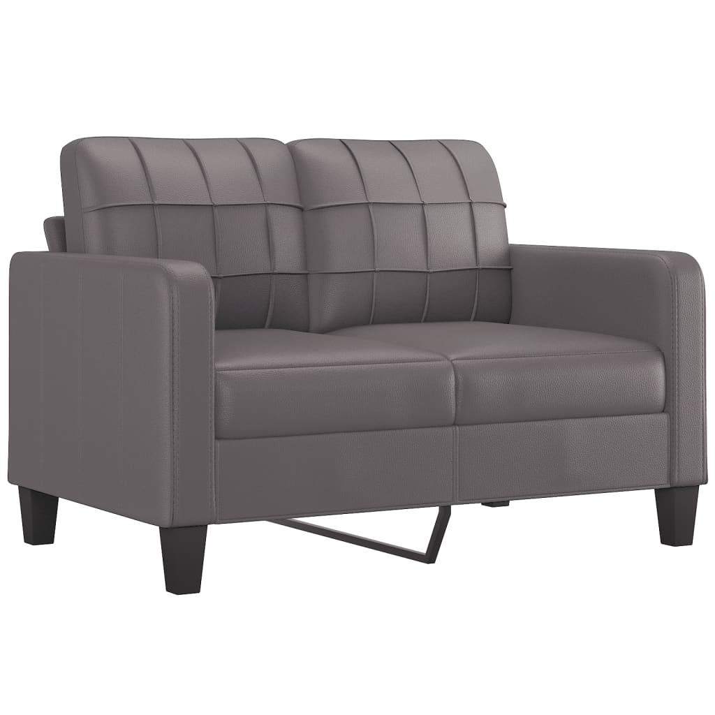 Set Di Divani 3 Pz Con Cuscini Grigio In Similpelle