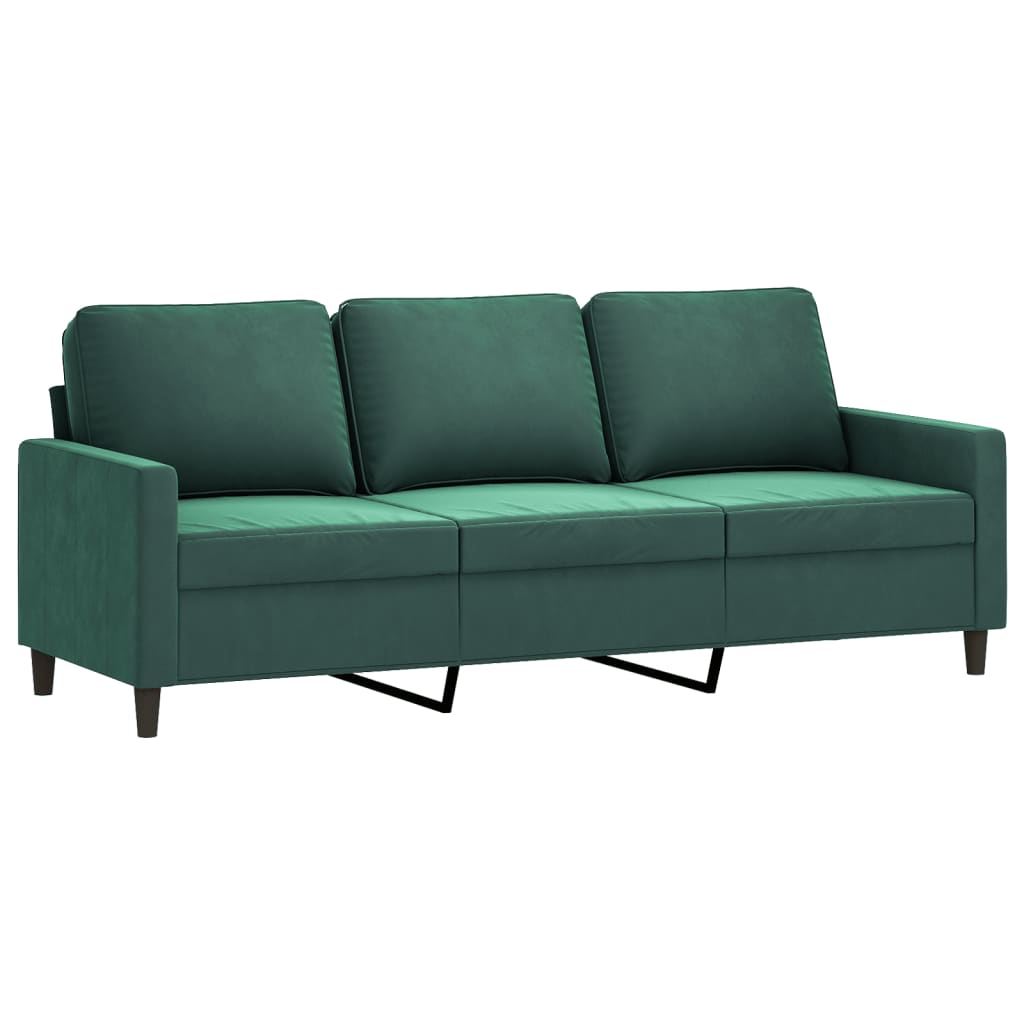 Set Di Divani 4 Pz Verde Scuro In Velluto