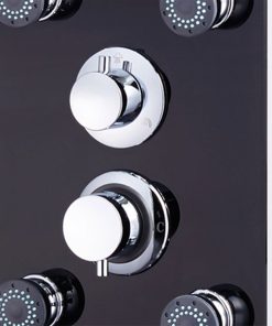 Pannello Doccia In Vetro 25x44,6x130 Cm Nero