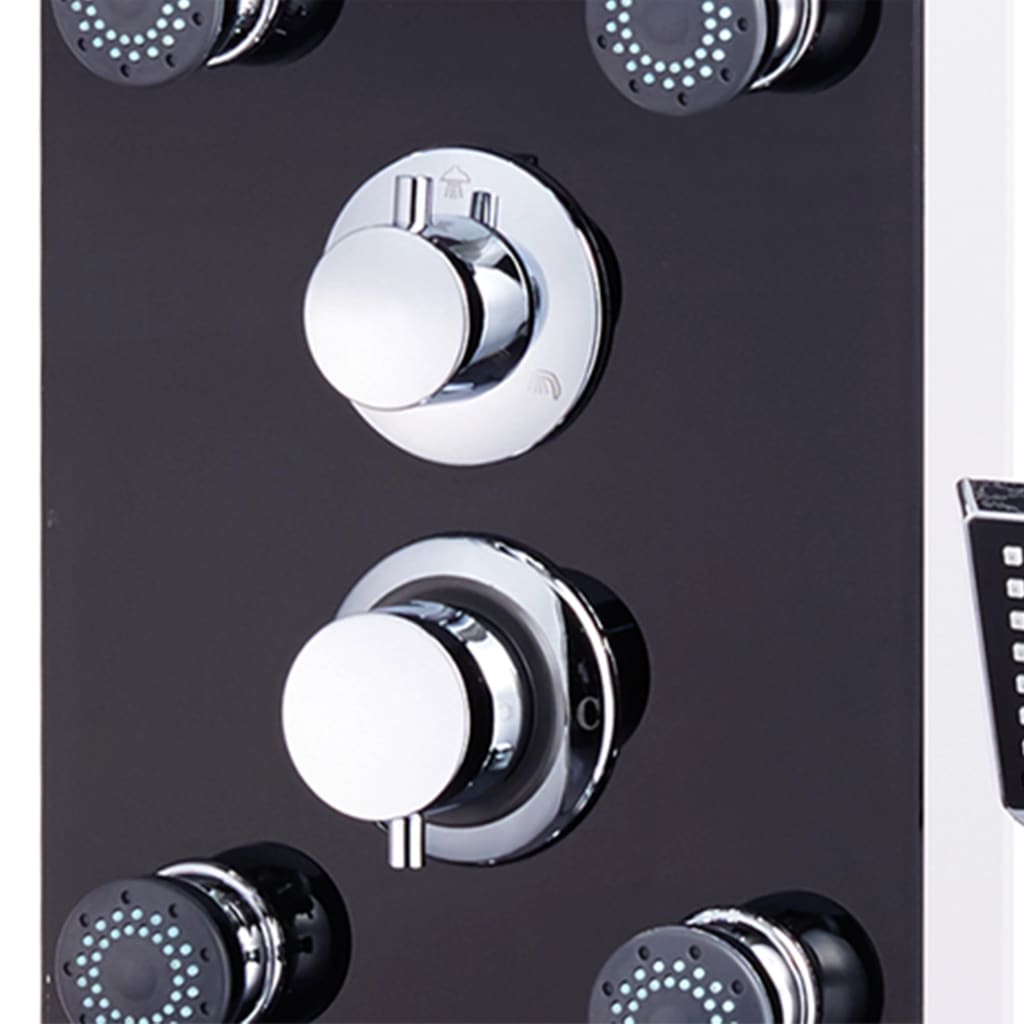 Pannello Doccia In Vetro 25x44,6x130 Cm Nero