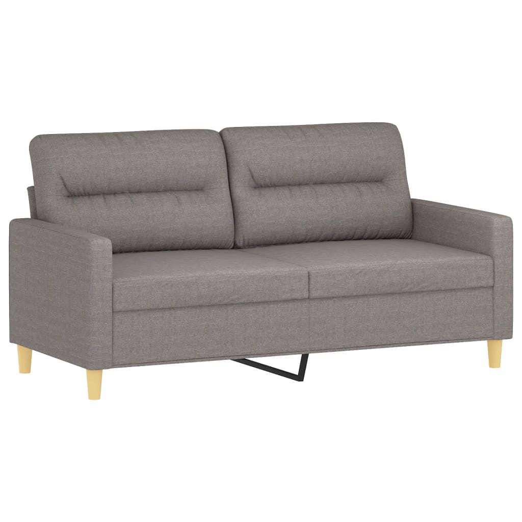 Set Divani 2 Pz Con Cuscini Tortora In Tessuto