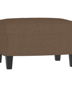 Divano A 3 Posti Con Poggiapiedi Marrone 180 Cm In Tessuto