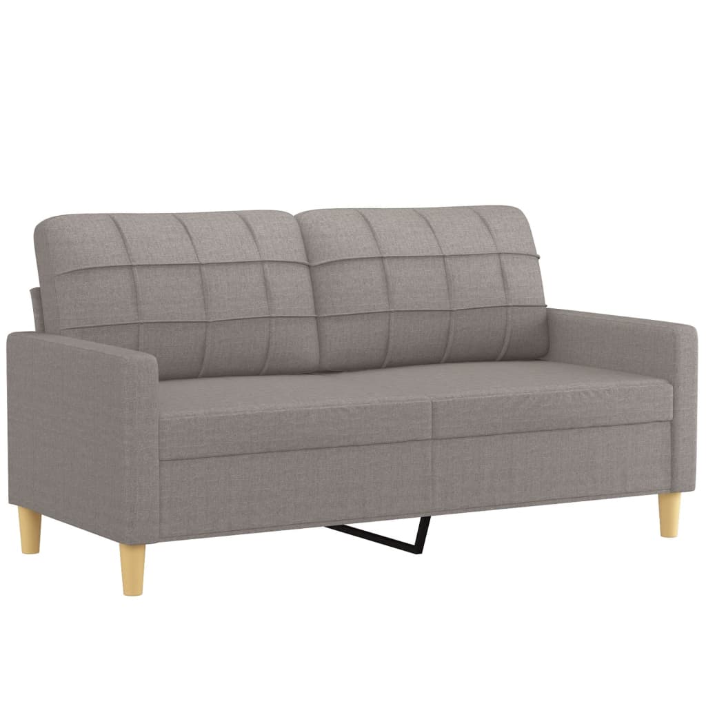 Set Divani 2 Pz Con Cuscini Tortora In Tessuto