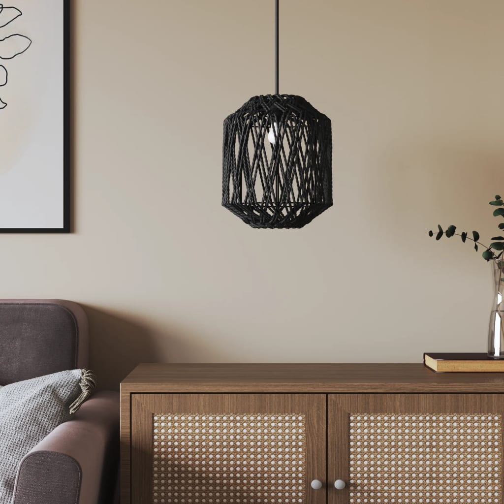 Paralume Nero Ø23x28 Cm Ferro E Carta