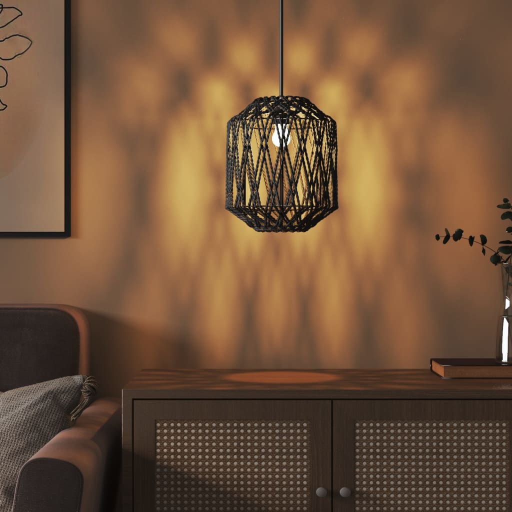 Paralume Nero Ø23x28 Cm Ferro E Carta - Image 2