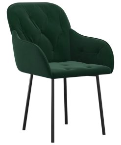 Sedie Da Pranzo 2 Pz Verde Scuro In Velluto