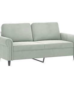 Set Di Divani 3 Pz Con Cuscini Grigio Chiaro In Velluto