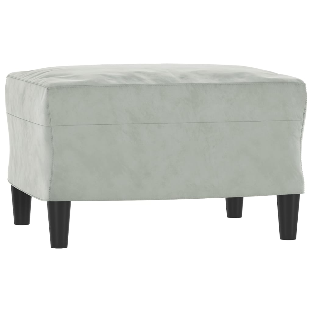 Set Di Divani 3 Pz Con Cuscini Grigio Chiaro In Velluto - Image 2