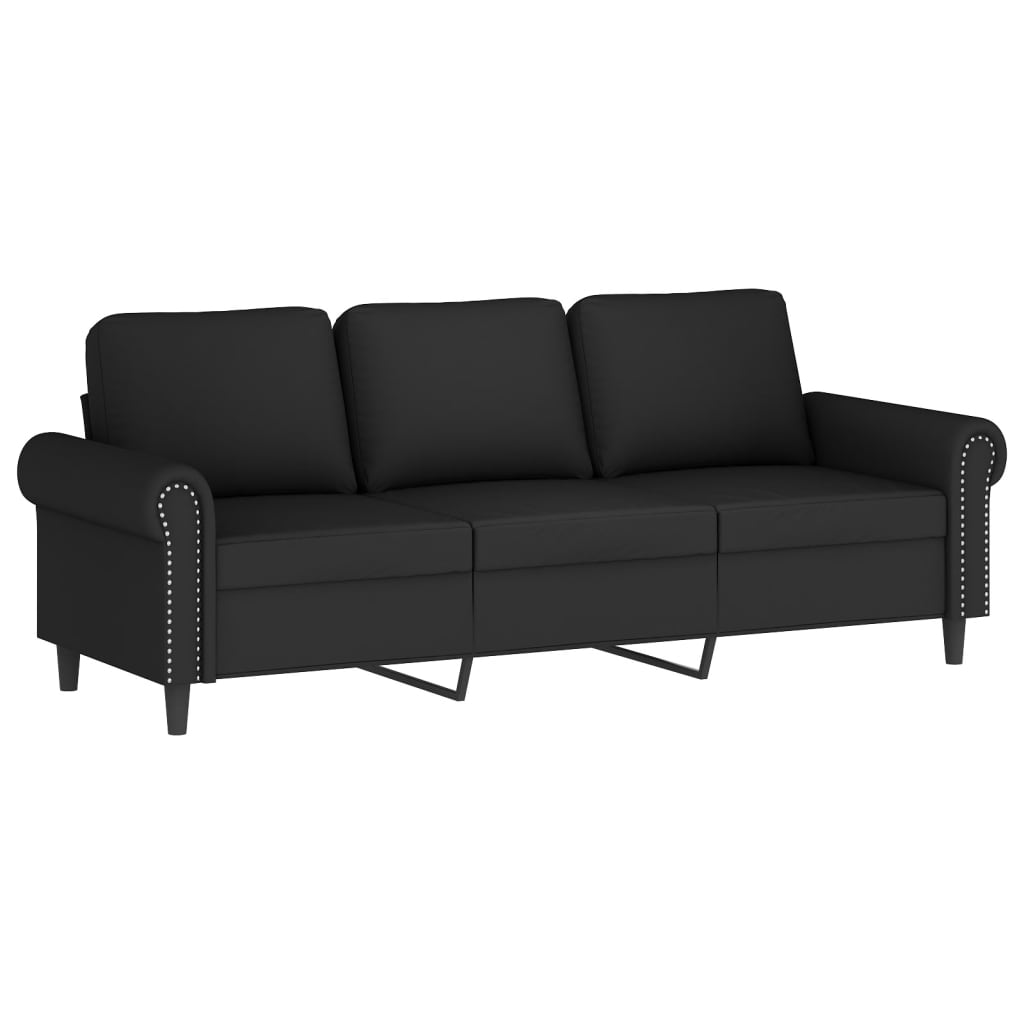 Set Di Divani 2 Pz Con Cuscini Nero In Velluto