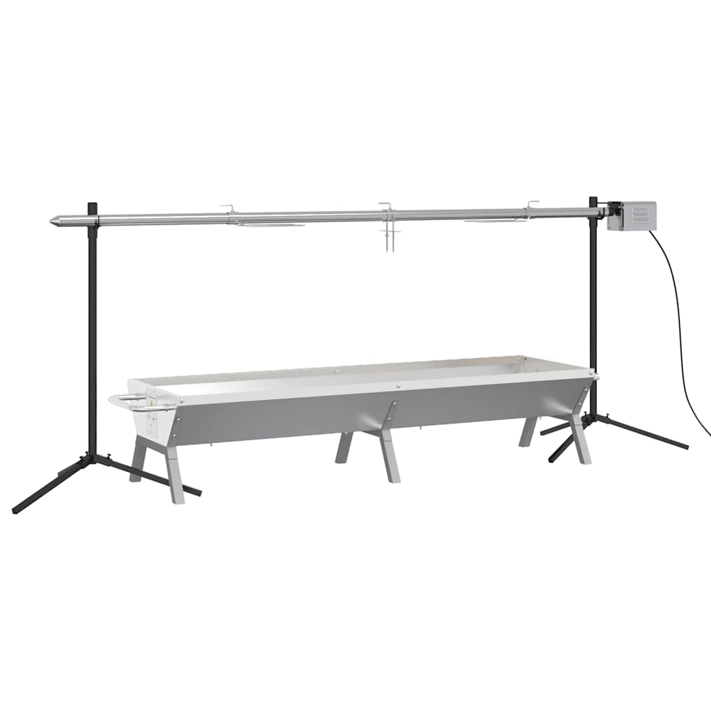 Set Griglia E Vassoio Barbecue Automatico In Acciaio Inox