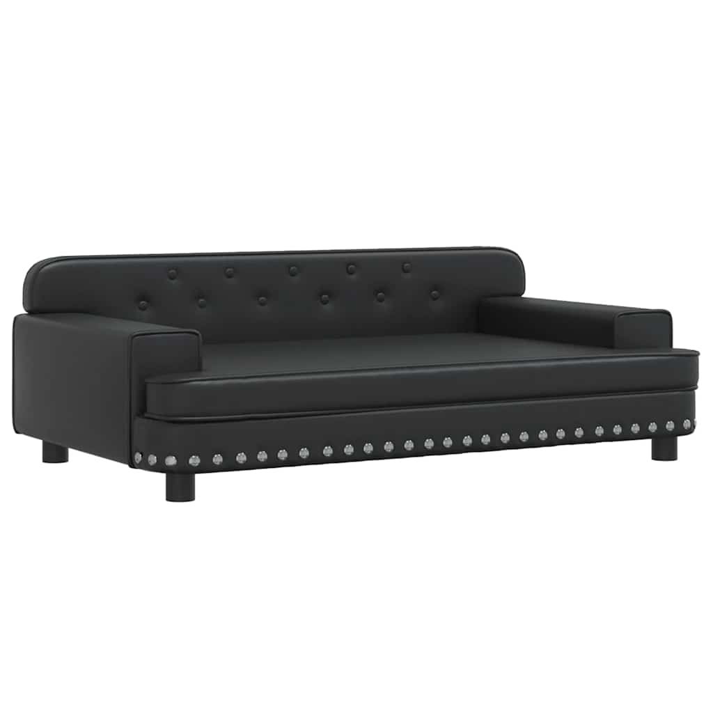Lettino Per Cani Nero 90x53x30 Cm In Similpelle