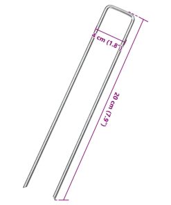 Picchetti Da Terra A Forma Di U 25pz 20x4 Cm In Acciaio Zincato