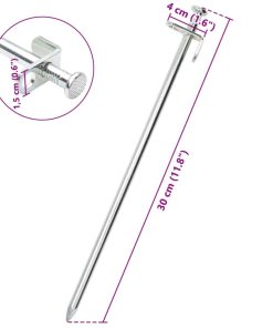 Picchetti Per Tenda 24 Pz 30 Cm 8 Mm In Acciaio Zincato