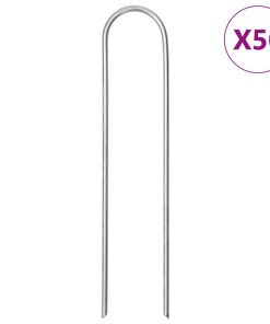 Picchetti Da Terra A Forma Di U 50 Pz 15x3,5 Cm Acciaio Zincato