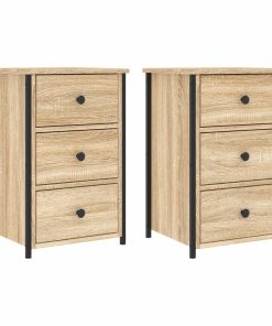 Comodini 2 Pz Rovere Sonoma 40x36x60 Cm In Legno Multistrato