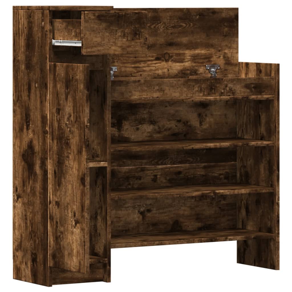 Scarpiera Rovere Fumo 100,5x28x100 Cm In Legno Multistrato - Image 2