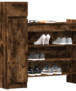 Scarpiera Rovere Fumo 100,5x28x100 Cm In Legno Multistrato