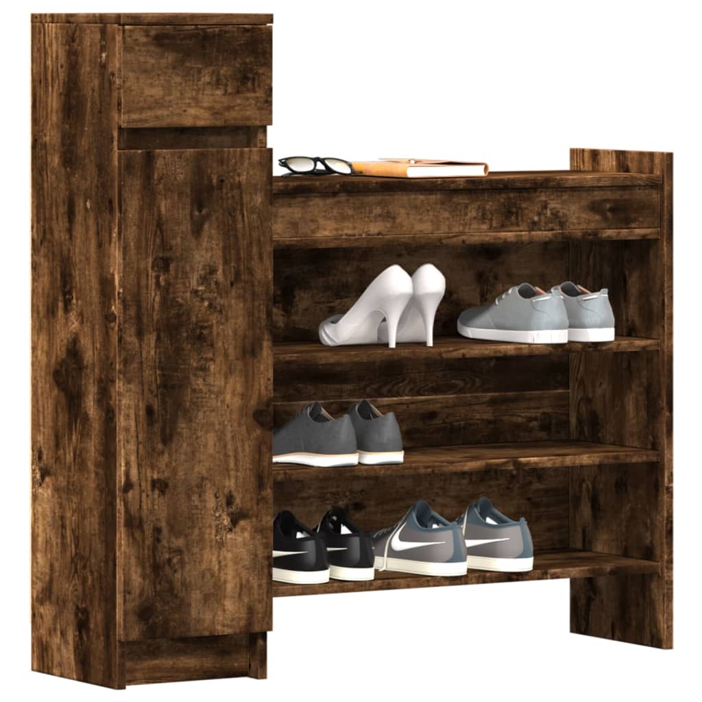 Scarpiera Rovere Fumo 100,5x28x100 Cm In Legno Multistrato