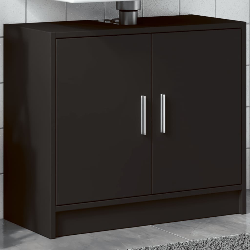Mobile Lavabo Nero 63x29x55 Cm In Truciolato - Image 4