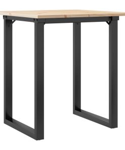 Tavolo Da Pranzo Telaio A O 70x70x75 Cm Legno Pino E Acciaio