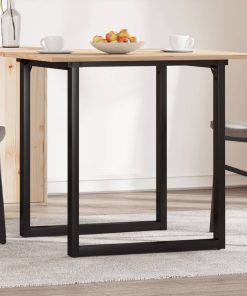 Tavolo Da Pranzo Telaio A O 80x80x75 Cm Legno Pino E Acciaio