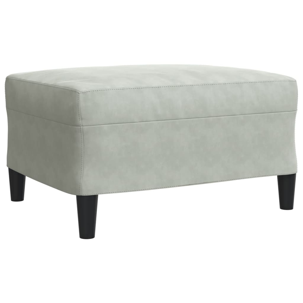 Set Di Divani 3 Pz Con Cuscini Grigio Chiaro In Velluto - Image 6