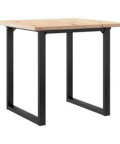 Tavolo Da Pranzo Telaio A O 90x90x75,5 Cm Legno Pino E Acciaio