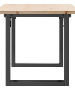 Tavolino Da Salotto Telaio A O 90x40x45cm Legno Pino E Acciaio