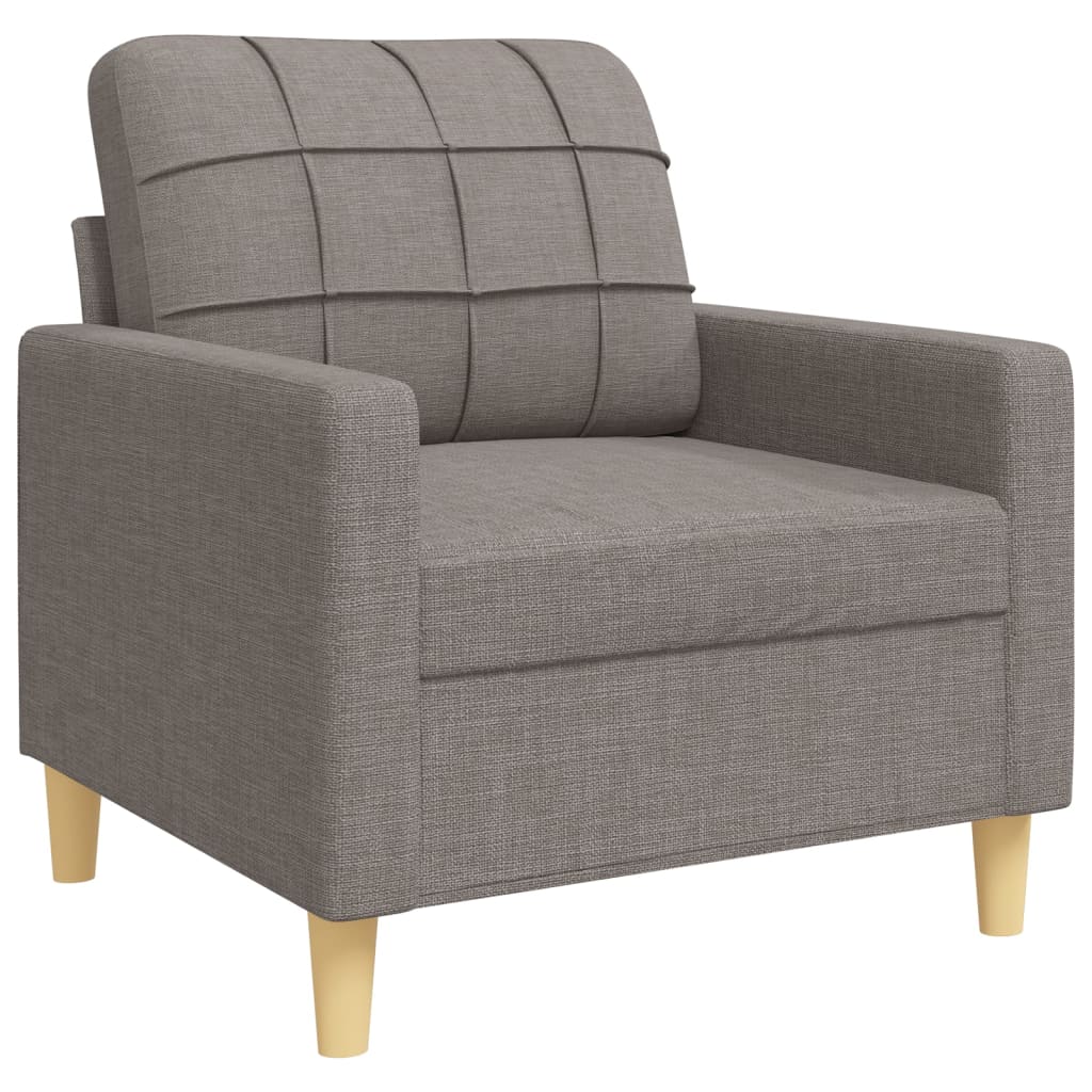 Set Divani 3 Pz Con Cuscini Decorativi Tortora In Tessuto