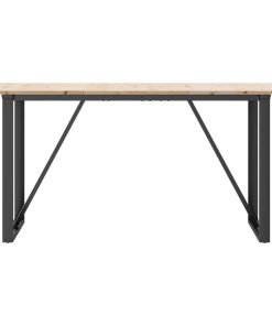 Tavolo Da Pranzo Telaio A O 140x80x75 Cm Legno Pino E Acciaio