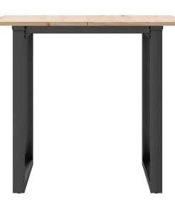 Tavolo Da Pranzo Telaio A O 90x90x75 Cm Legno Pino E Acciaio