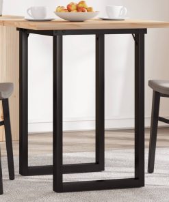 Tavolo Da Pranzo Telaio A O 60x60x75,5 Cm Legno Pino E Acciaio