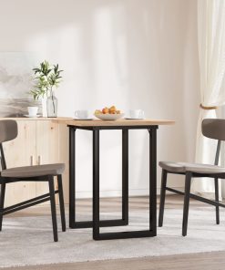 Tavolo Da Pranzo Telaio A O 70x70x75,5 Cm Legno Pino E Acciaio
