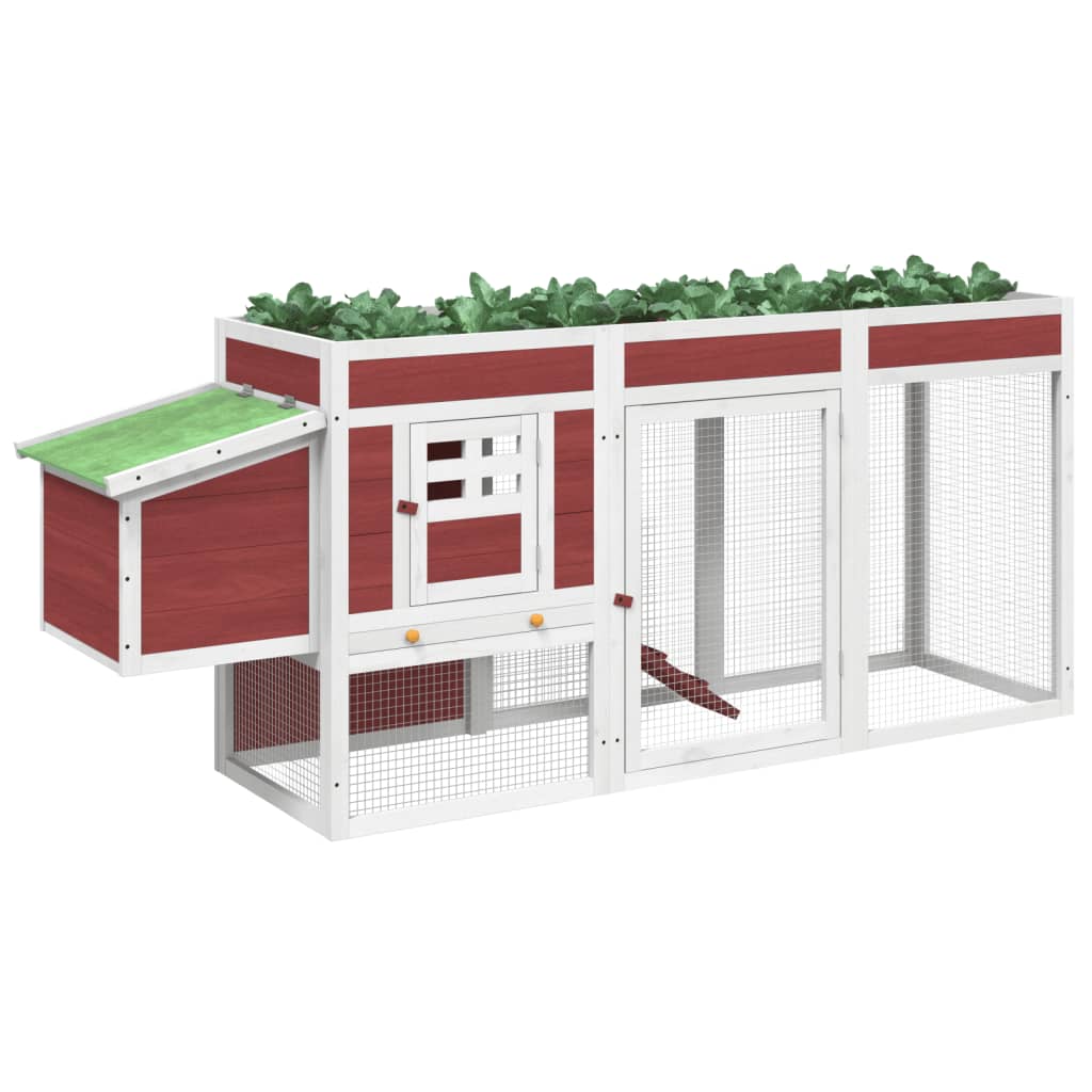 Pollaio Moka 204x50x84 Cm In Legno Massello Di Pino